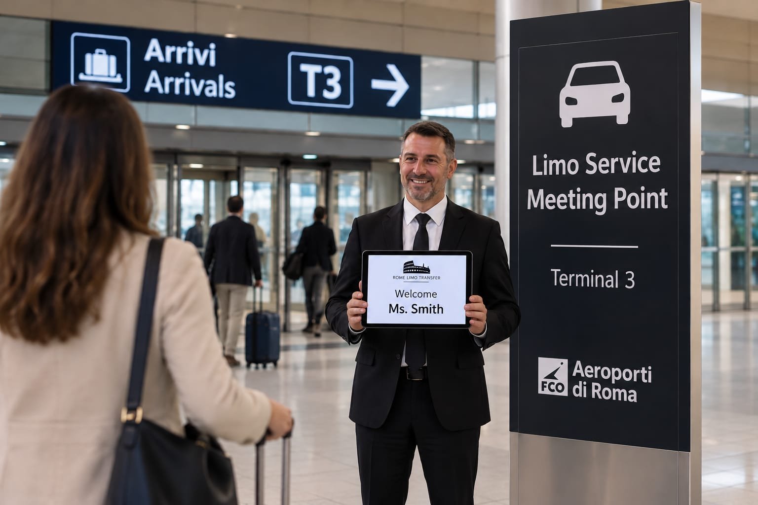Meet and greet service at Fiumicino Airport for Florence transfers