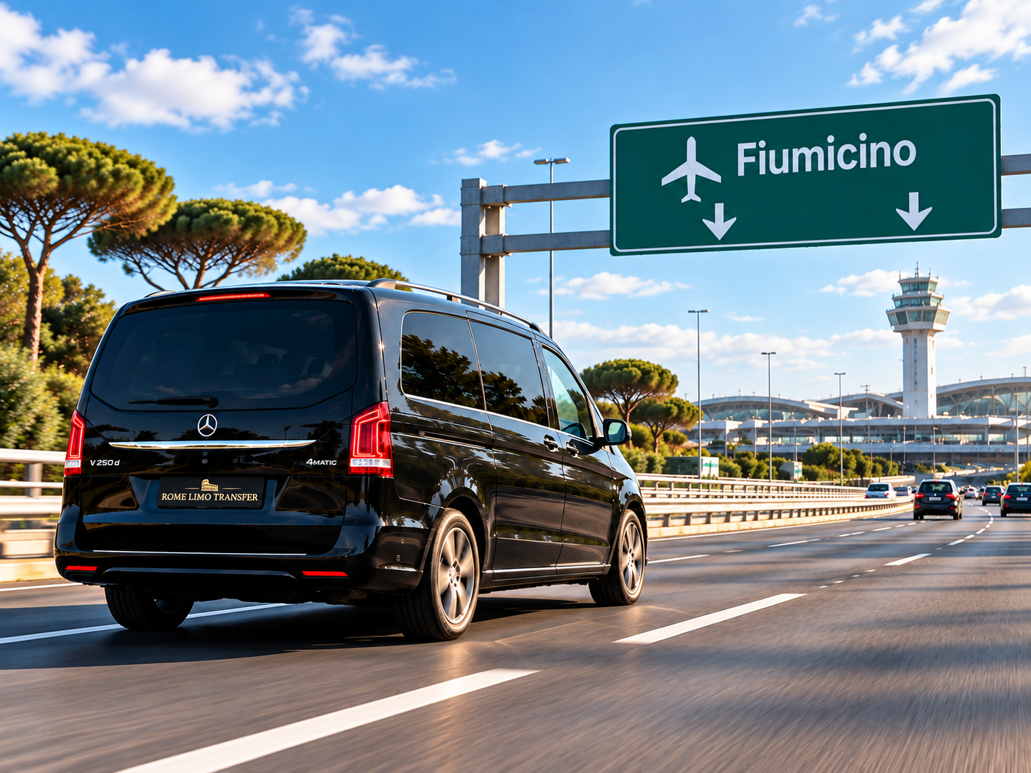 Private van transfer from Rome to Fiumicino Airport